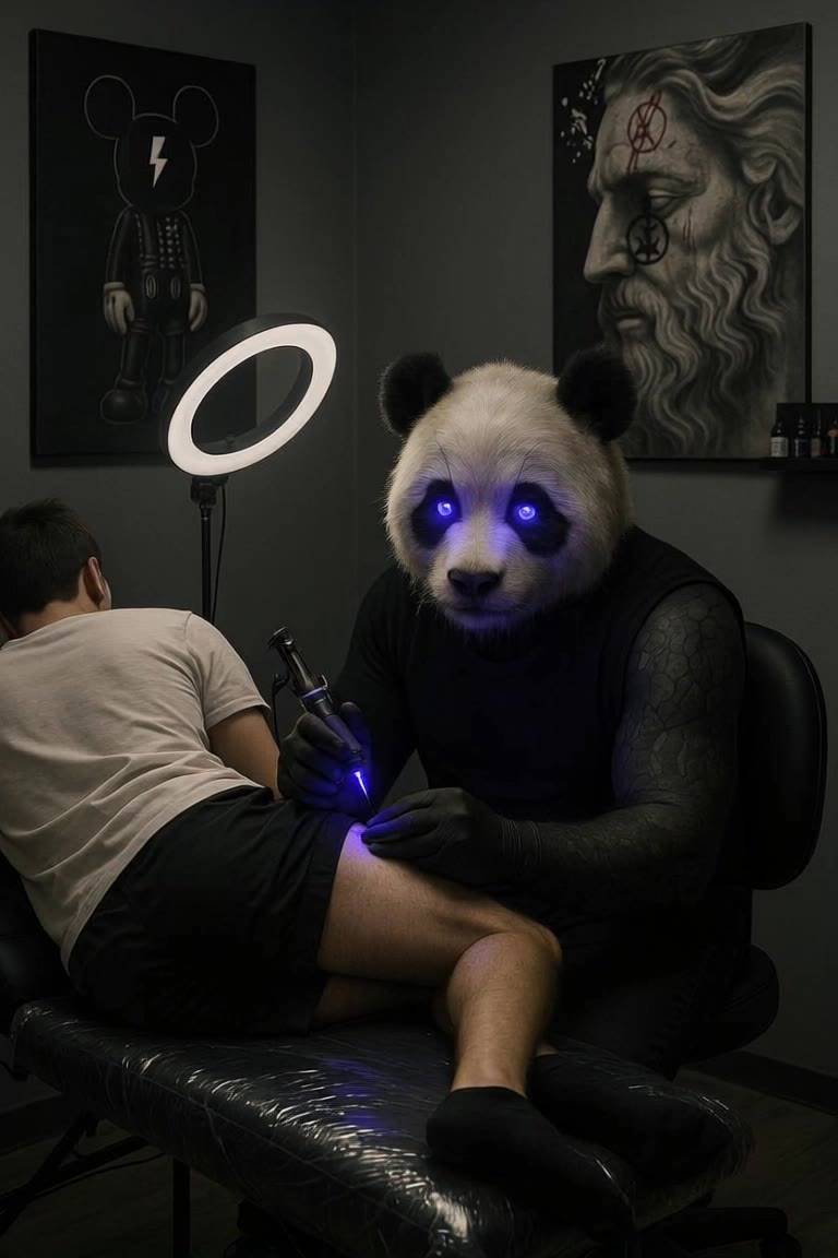 Panda tattoo - your name tattoo AI video