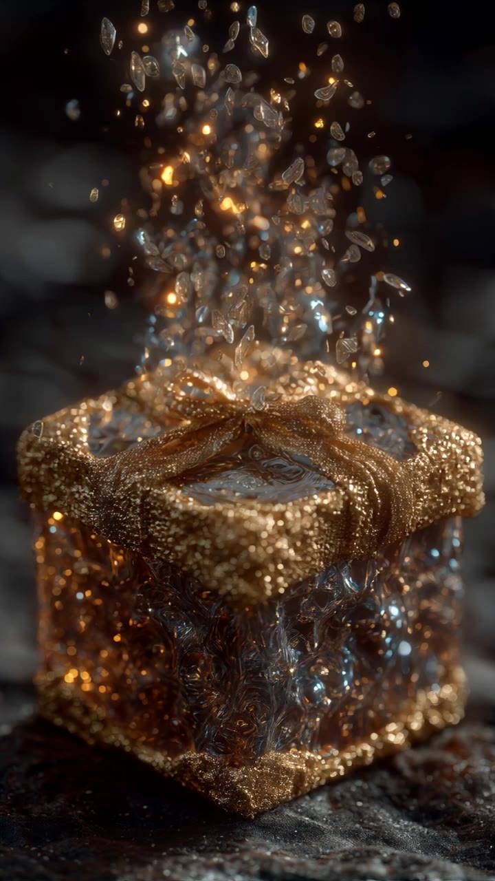 golden box with coins - 4800 euros to dollars AI video