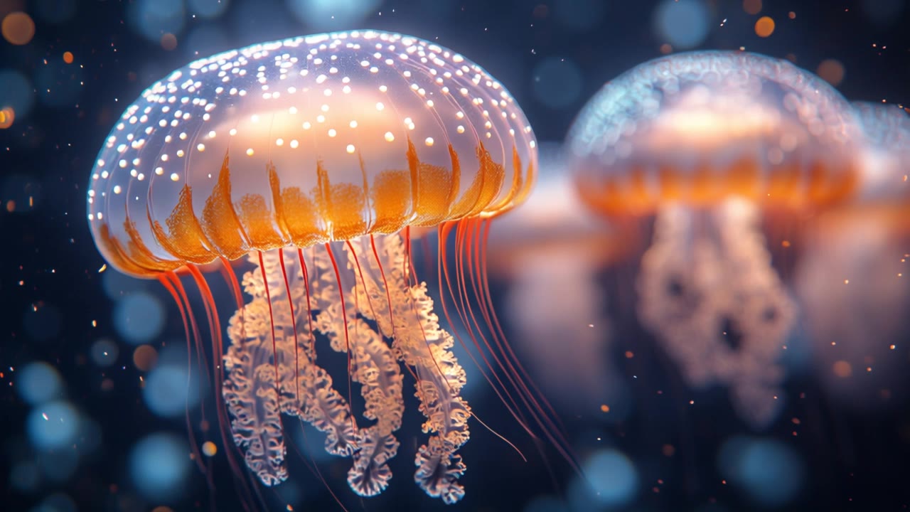 glowing jellyfish - jellyfish shot AI video