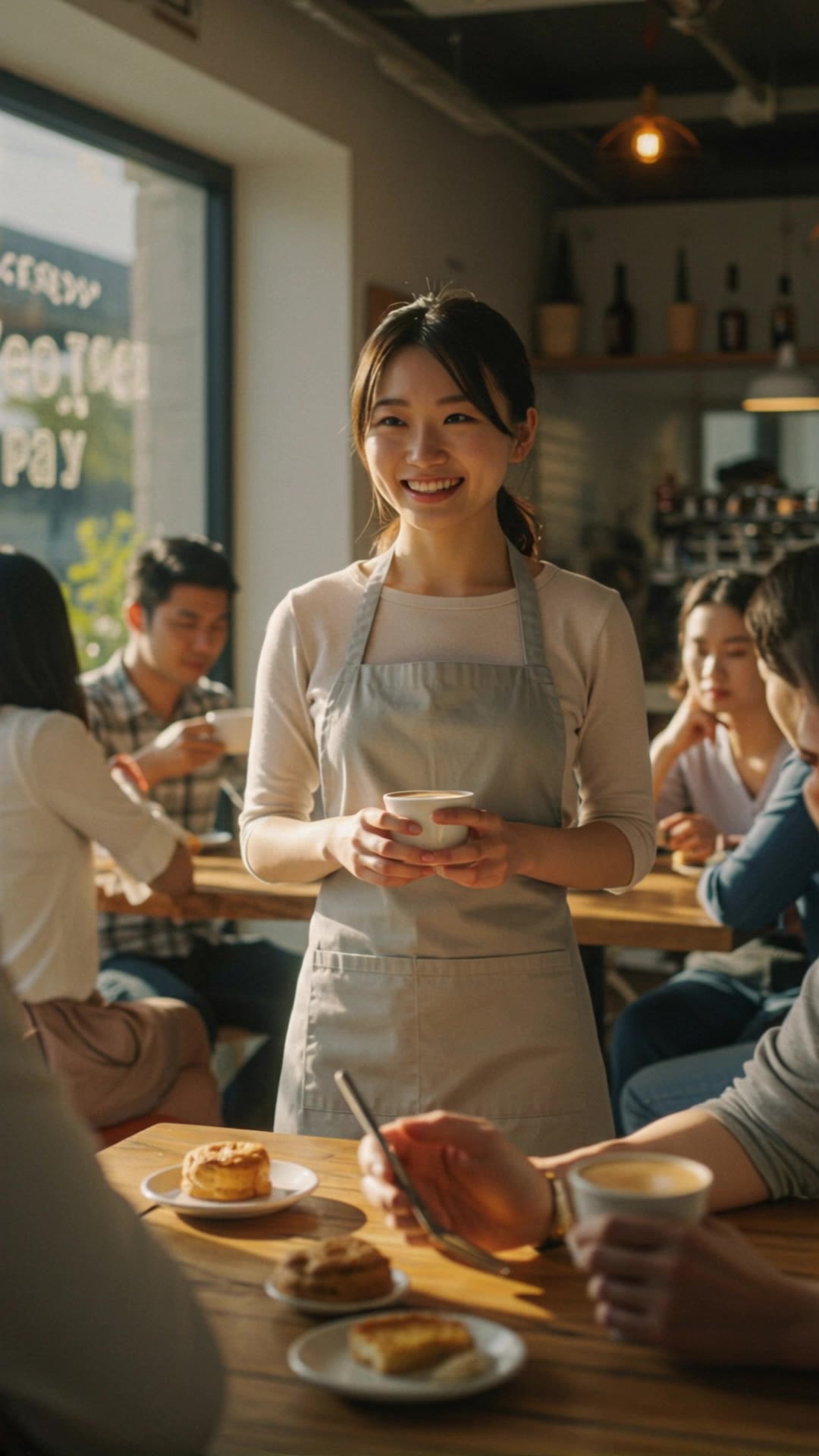 cute cafe lady - cafe ai AI video
