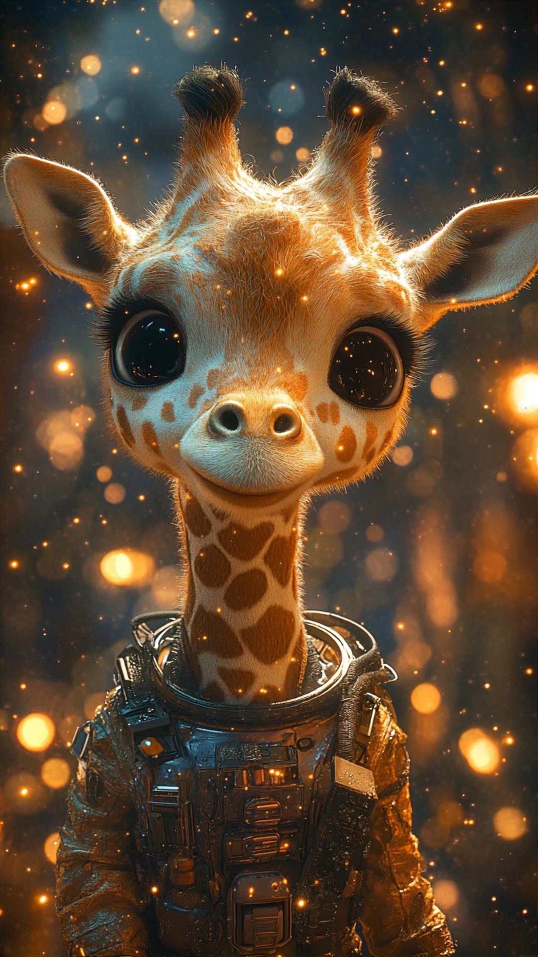 My space giraffe is dreaming of - colors of a giraffe AI video