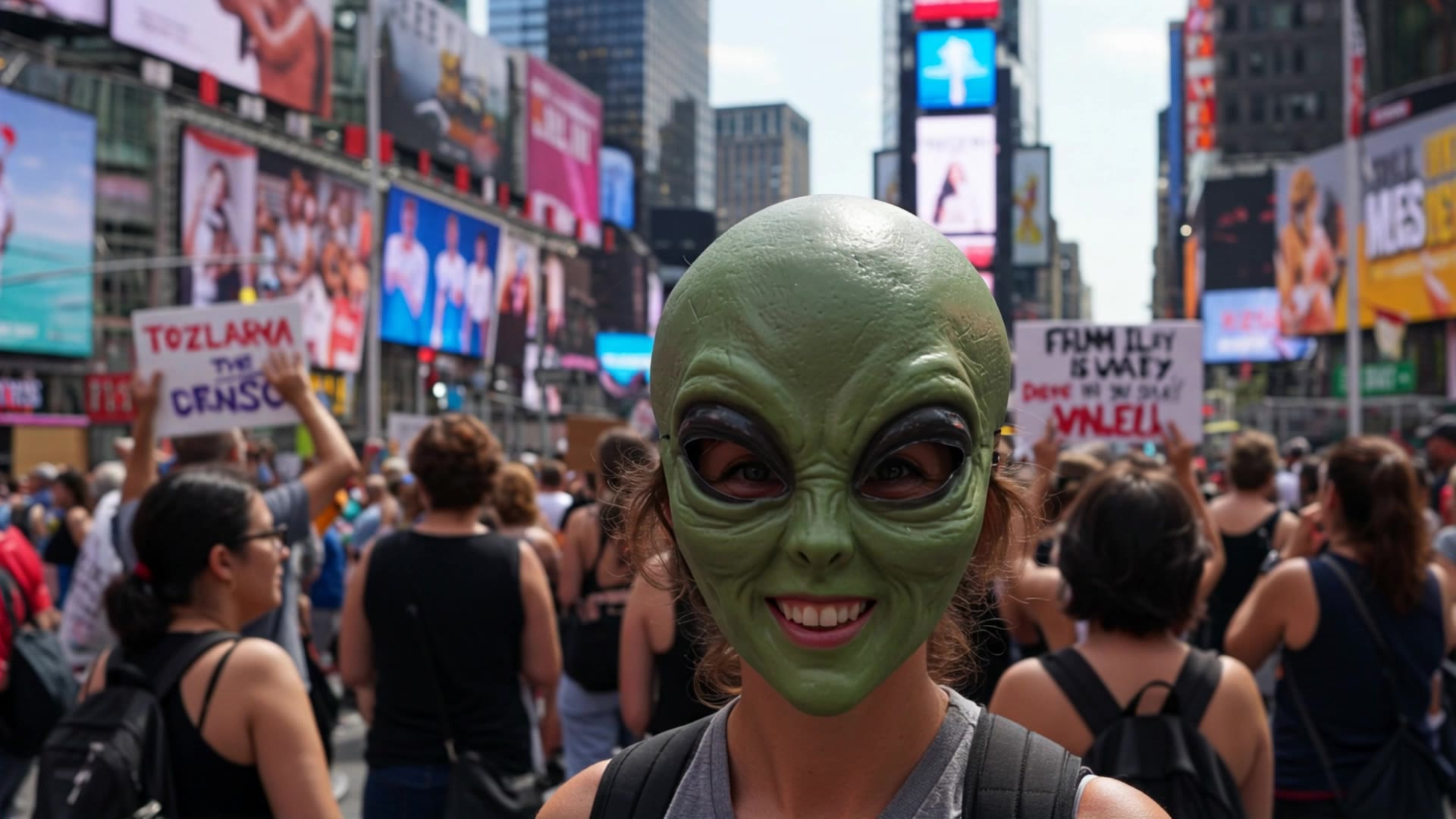 Alien Mask in NYC - raon nyc AI video