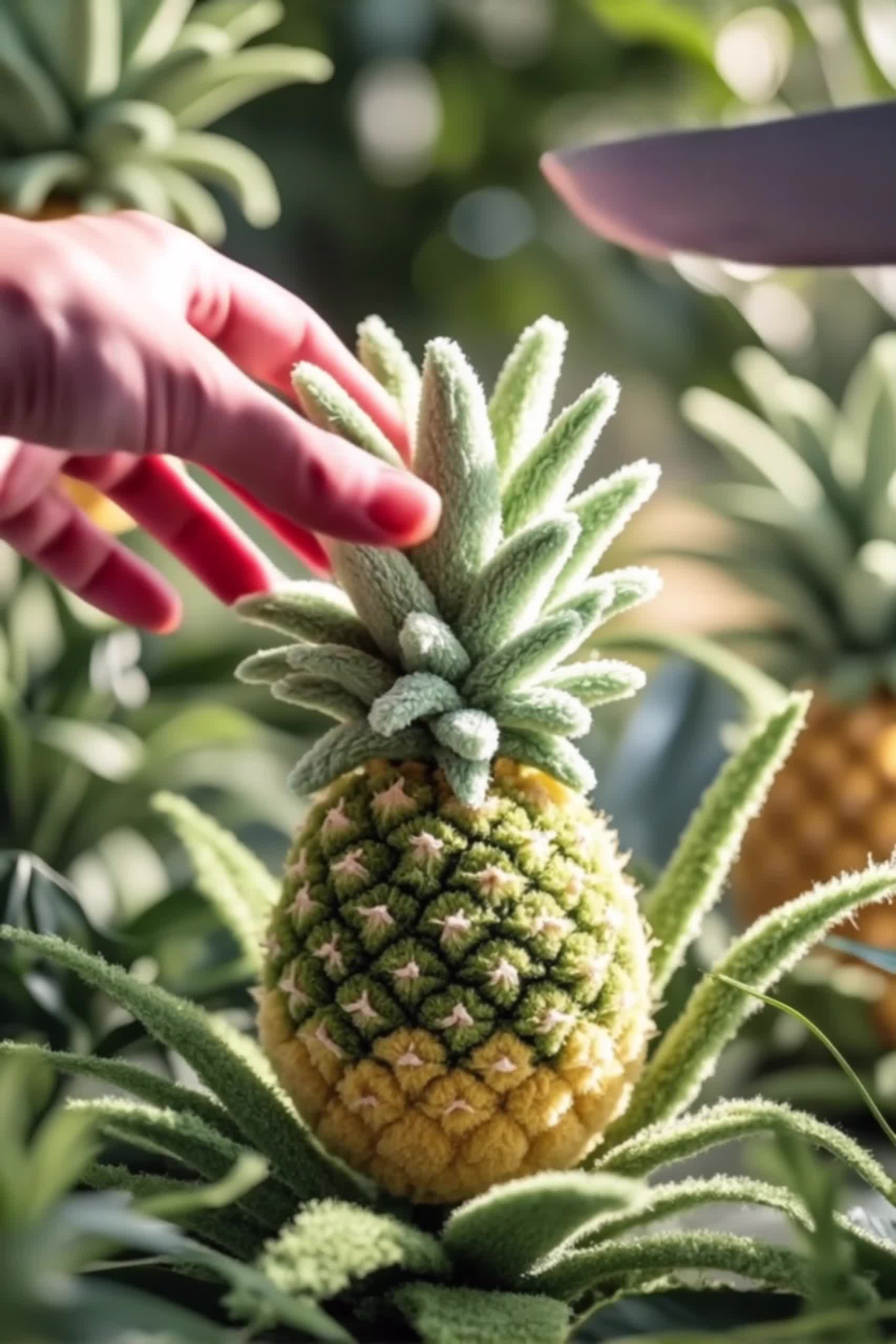 Cutting Plushy Ananas  - short hair cutting style for female AI video