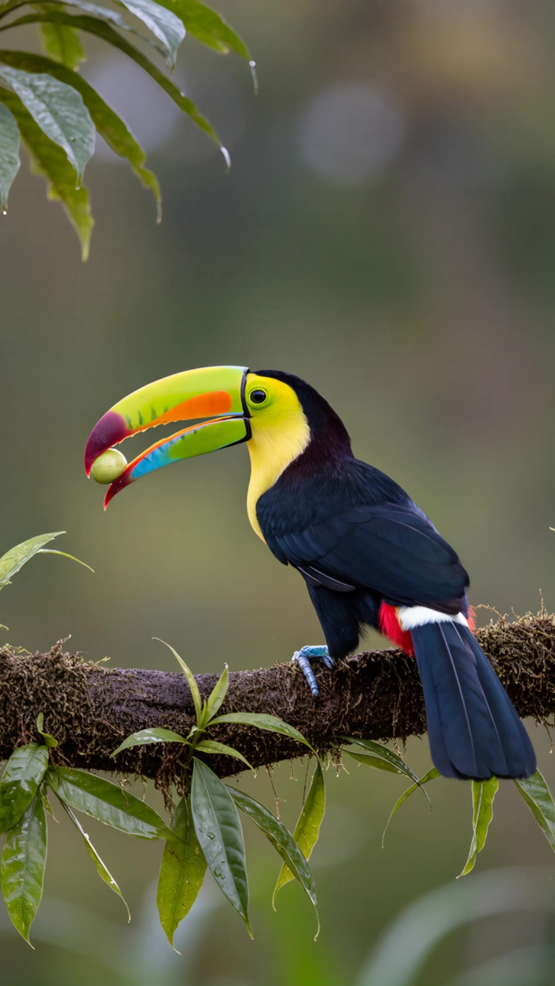 A vibrant keel-billed toucan - toucan images AI video
