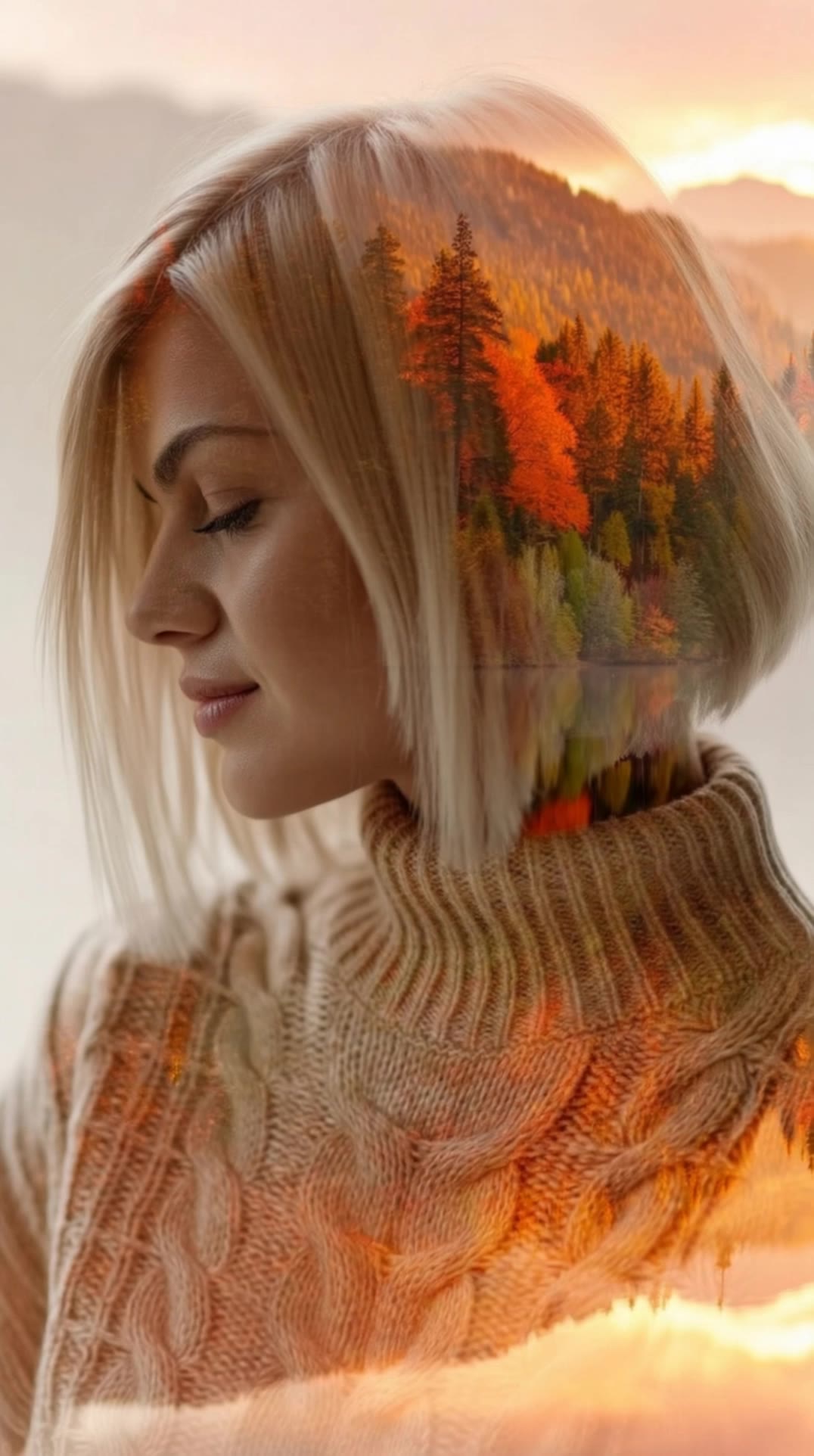 Autumn - dark autumn hair color AI video