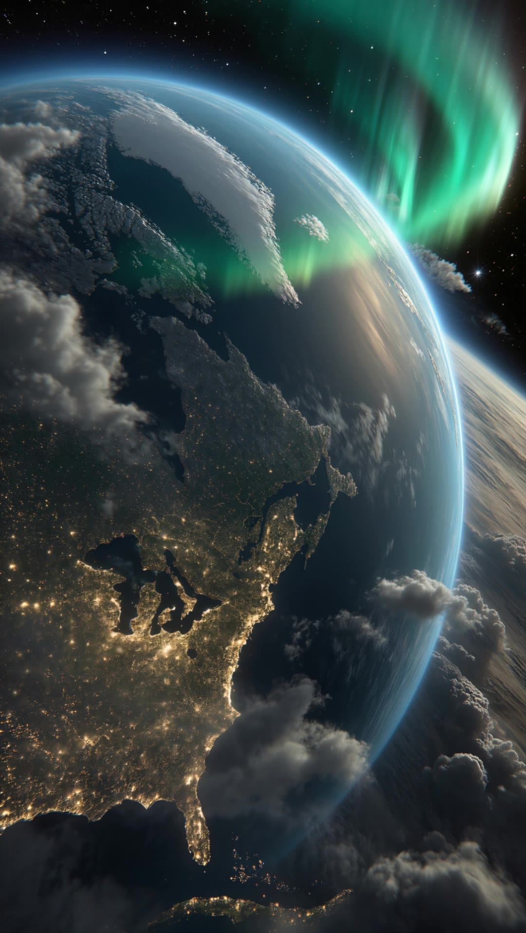 Earth zoom in to airport, cars - zoom out lip sync AI video