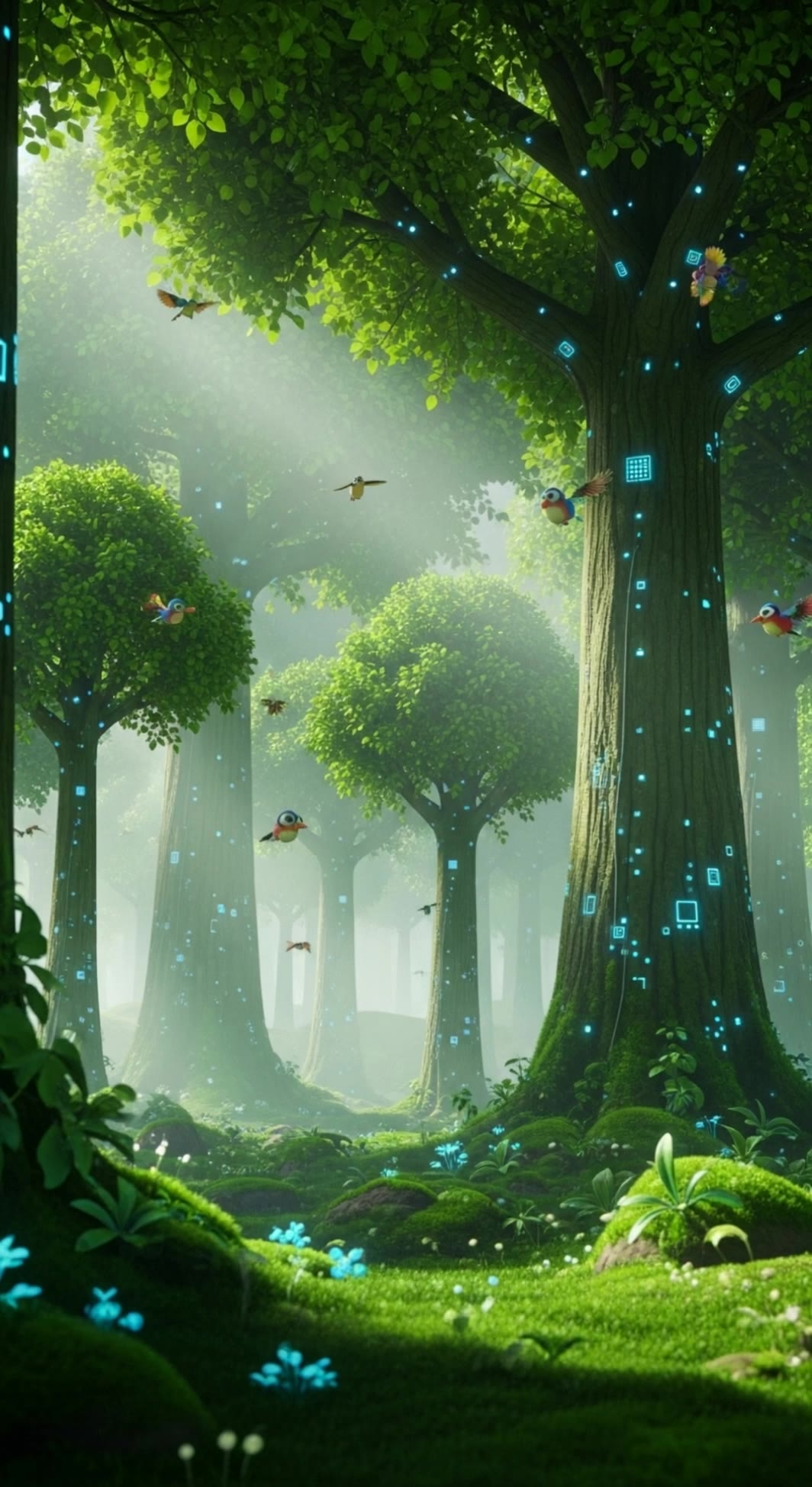 Futuristic forest - futuristic style AI video