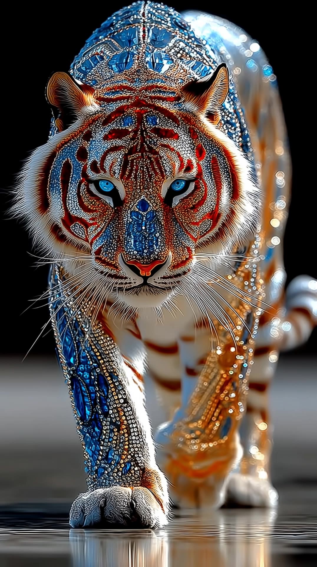 majestic briliant tiger - tiger scene AI video