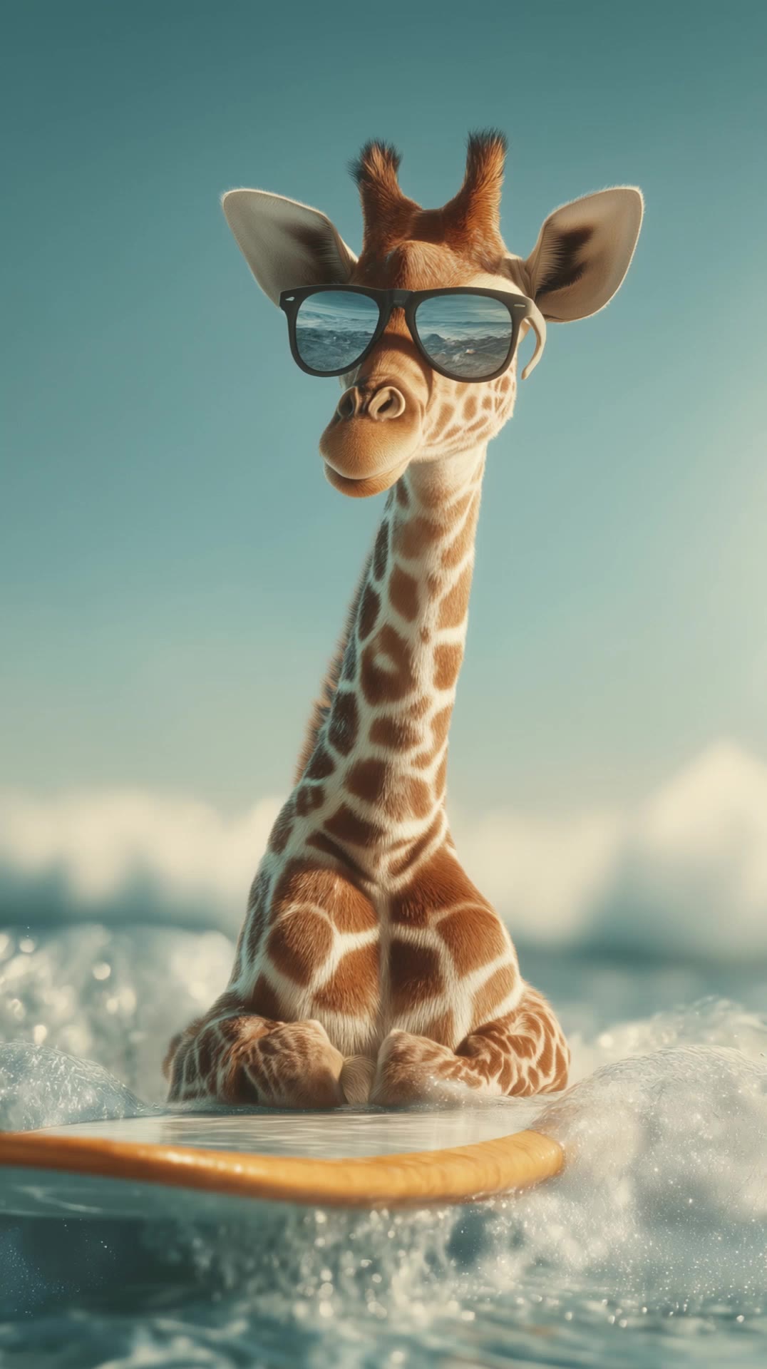 GIRAFFE SURFING - colors of a giraffe AI video