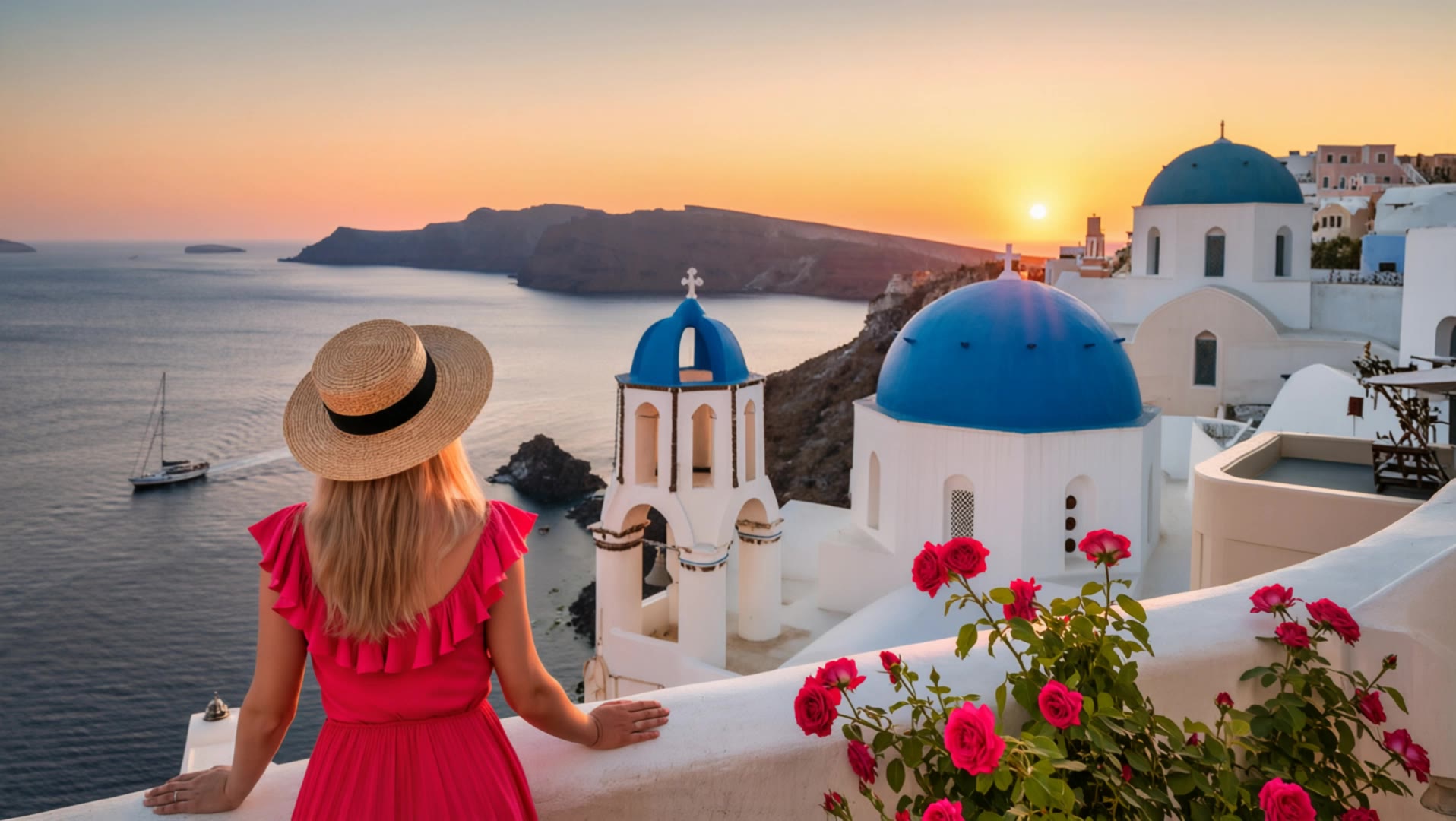 Sunset in Santorini - sunset at hayden AI video