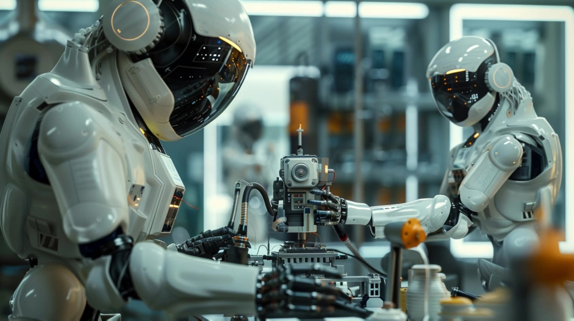 robots at work - characters robots AI video