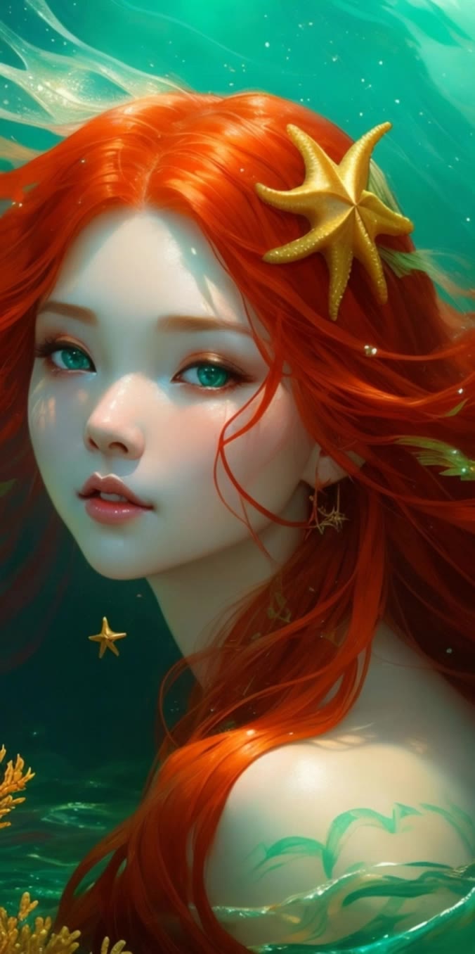 Beautiful mermaid - real mermaid images AI video