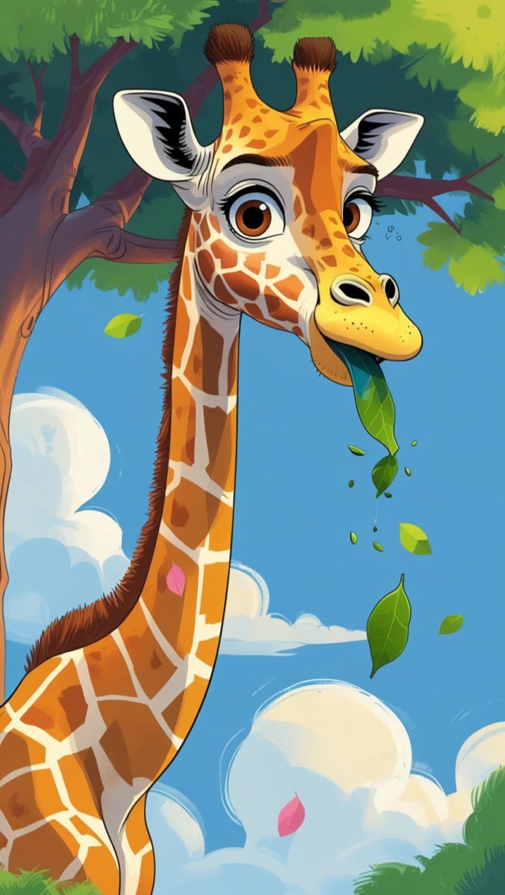 giraffe 🦒 - color picture of a giraffe AI video