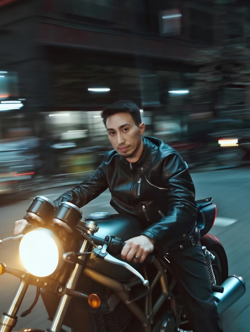 Biker - wind burst 255 AI video