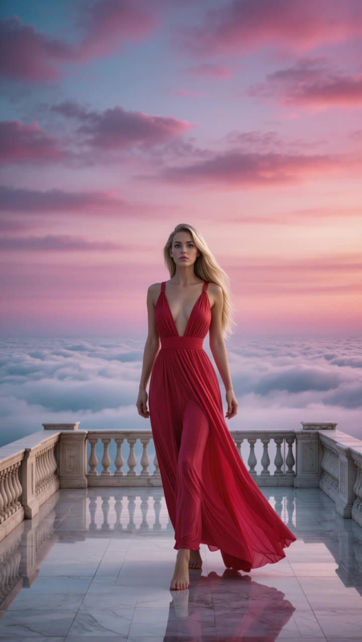 Woman in red dancing | video - dancing video AI video