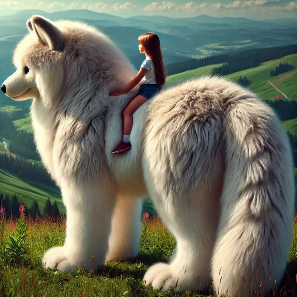 wolf riding - wolf style AI video