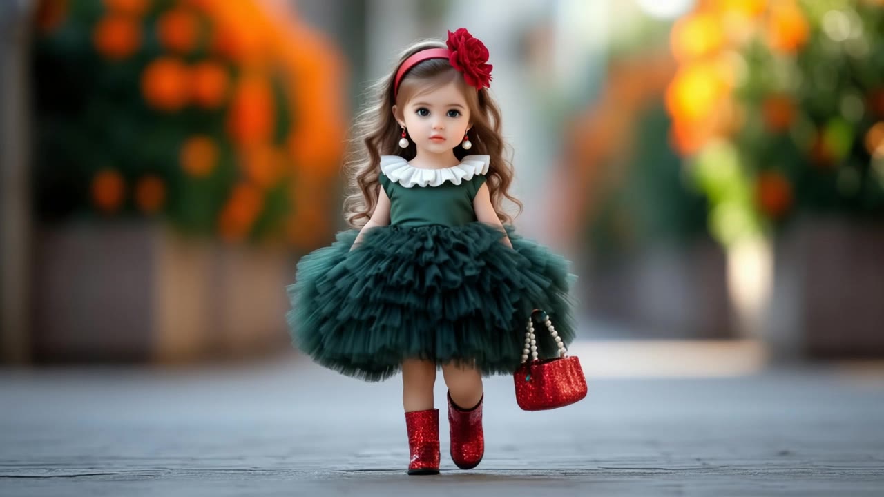 A small doll-like model - painting model AI video