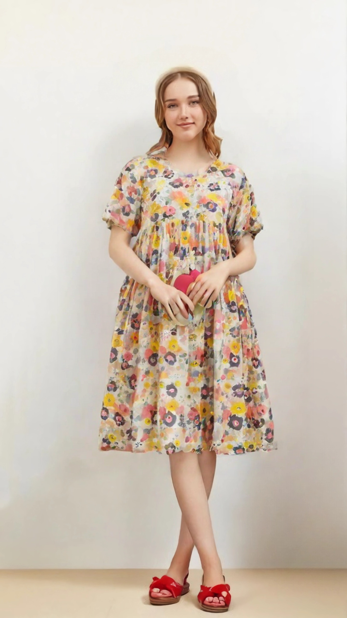 A model outfit - mira golden outfit AI image