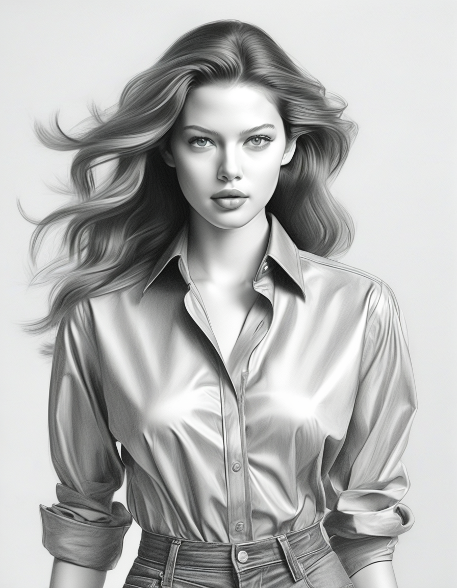 Woman in lines - woman try on AI image