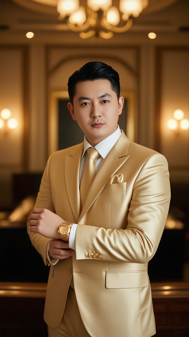 Kling AI work 300620296520627 - long slick back hairstyle men AI image