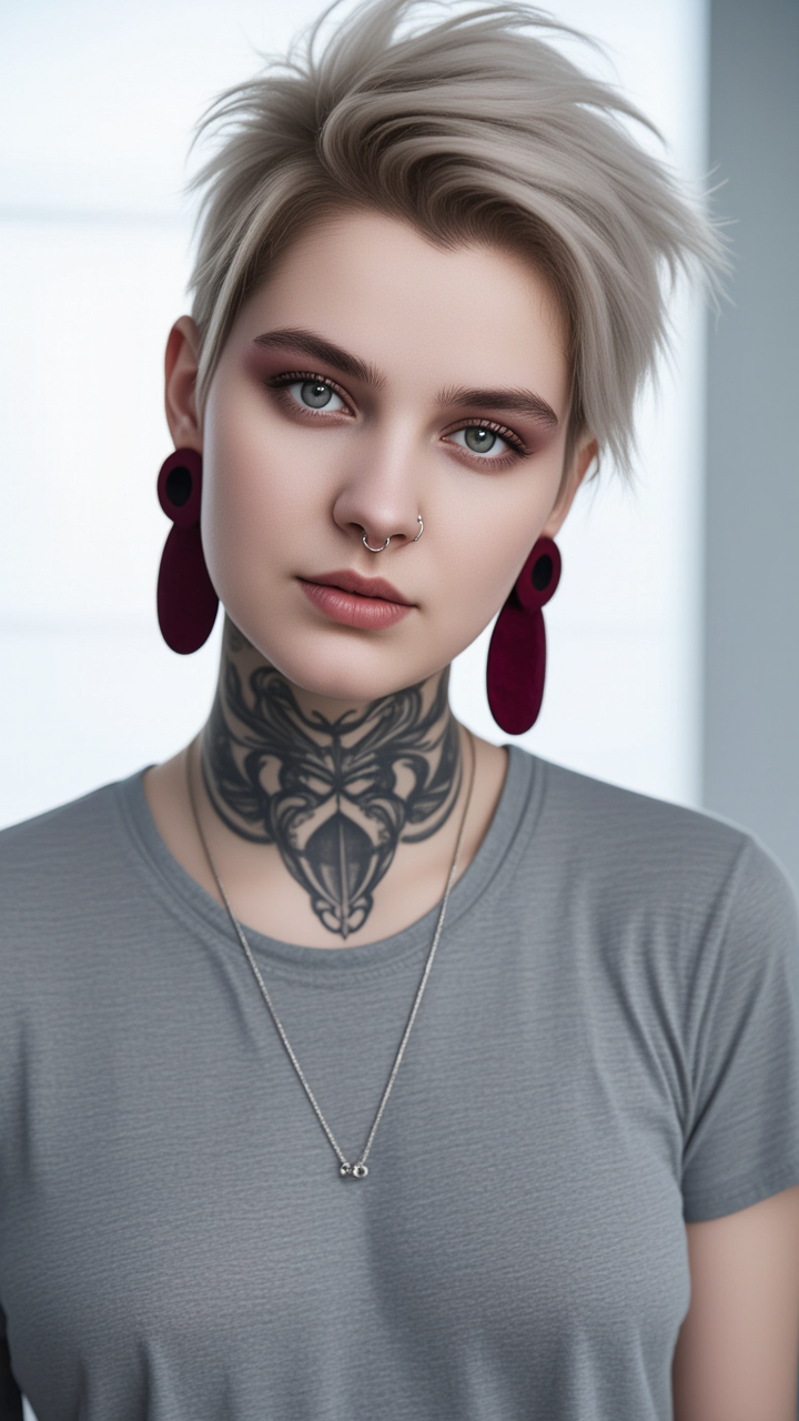 Kling AI work 299487590524932 - long bangs haircut AI image