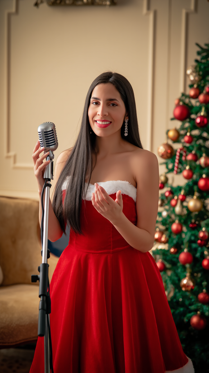 Laura singer White Christmas - singer poster design AI image