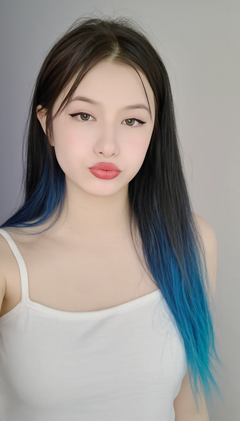Kling AI work 257800137 - blonde roots dark hair AI image