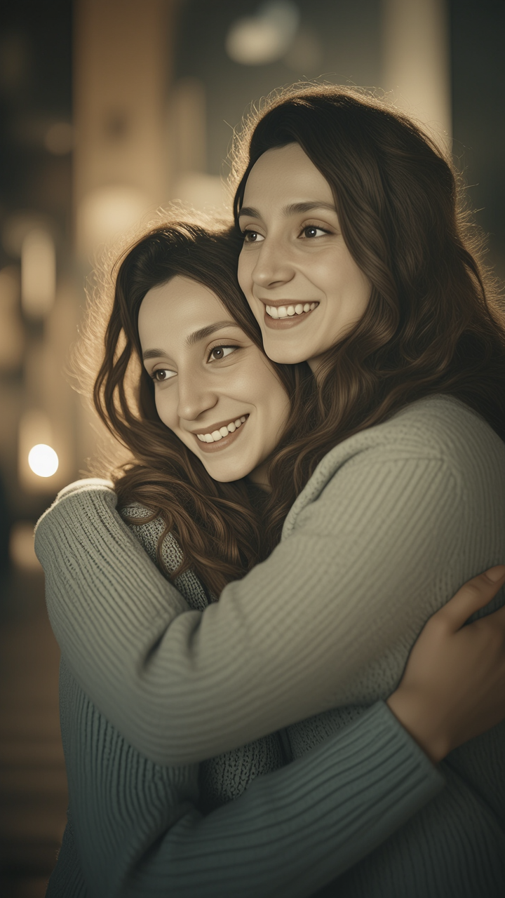 Kling AI work 316989840501449 - hug scene AI image