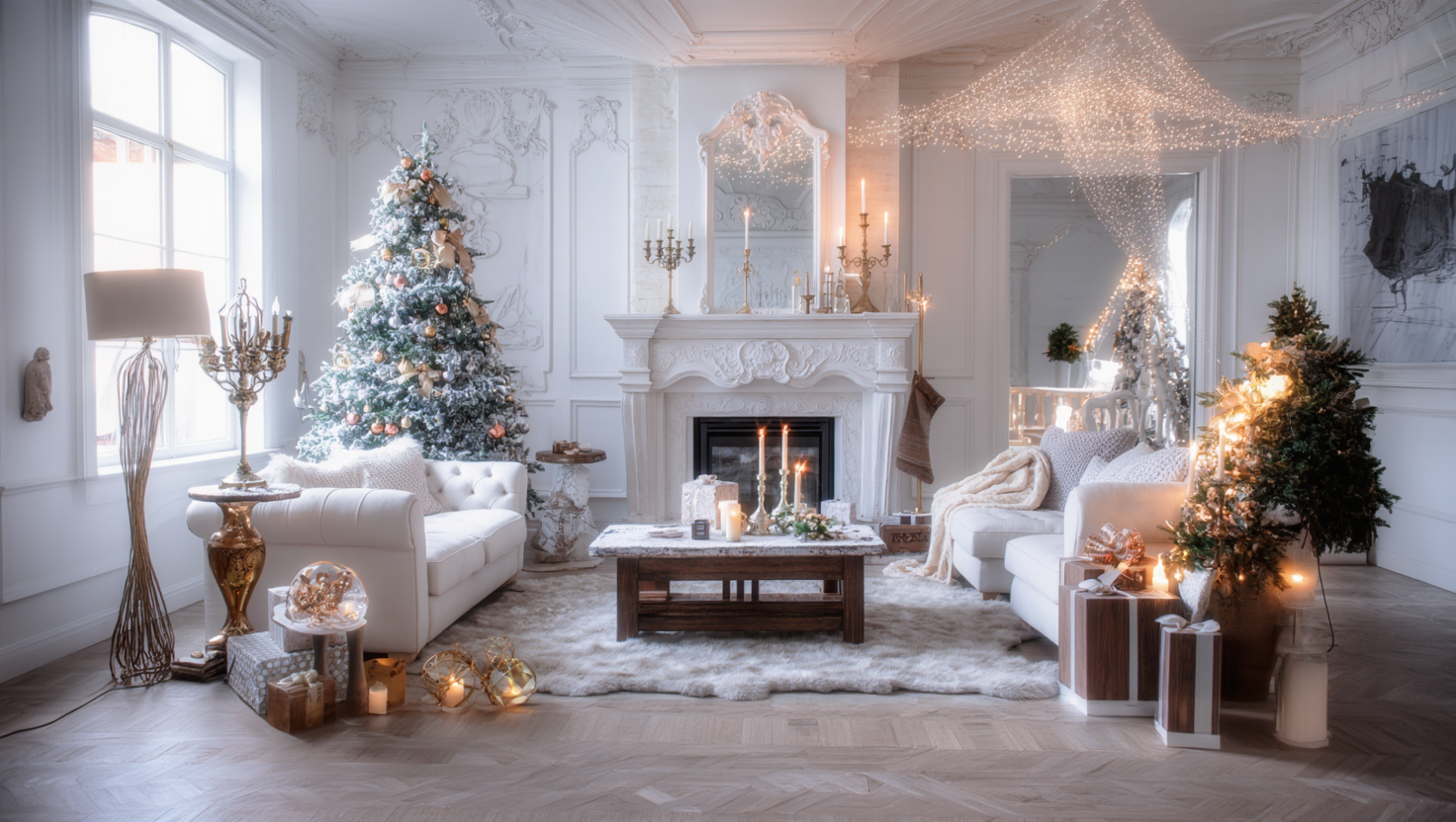 Christmas interior - interior design banner design AI image