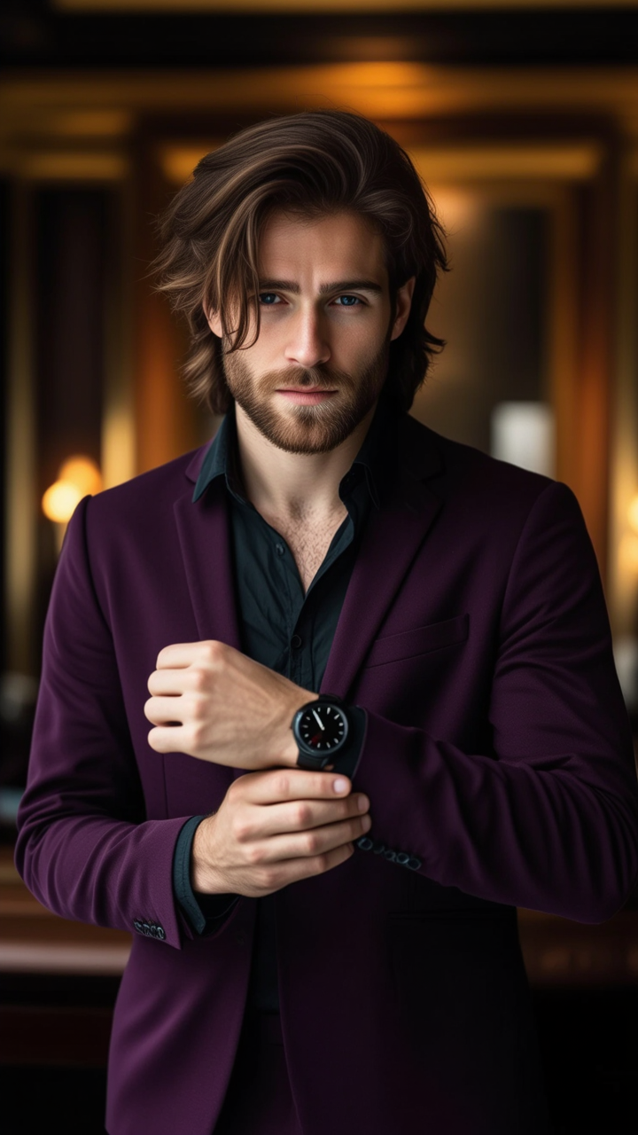Kling AI work 316277889528829 - long slick back hairstyle men AI image