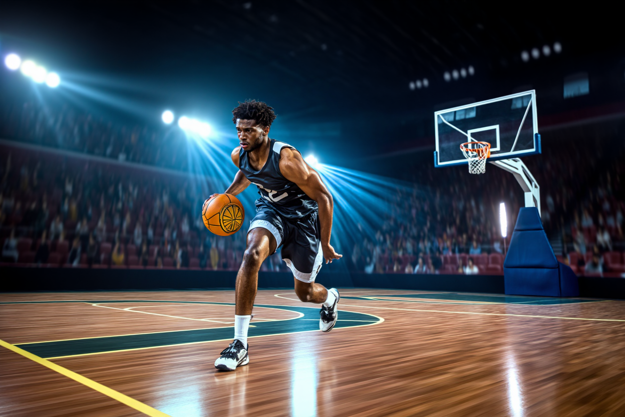 un joueur qui dribble le ballon  - sport ai effect AI image