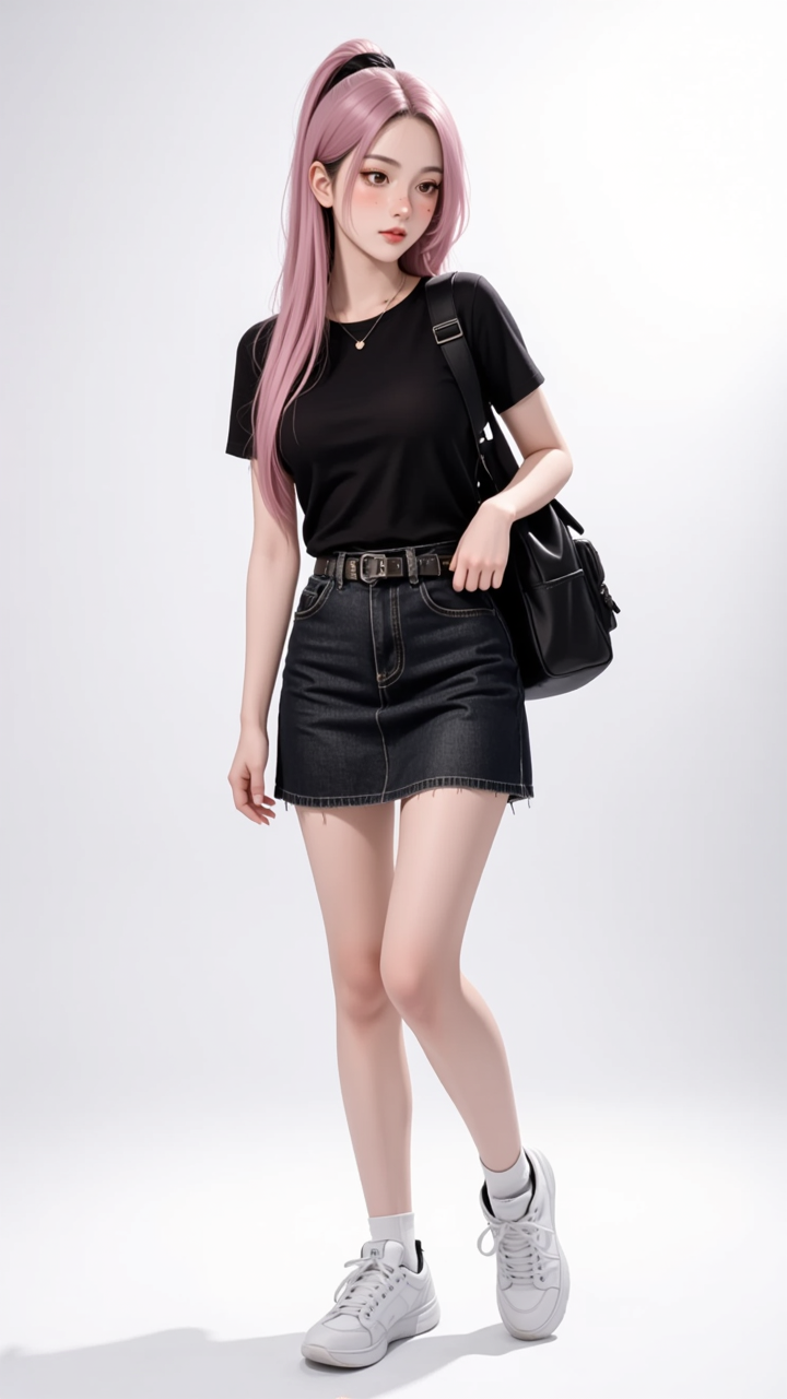 Kling AI work 316118636525557 - mini skirt bent over AI image