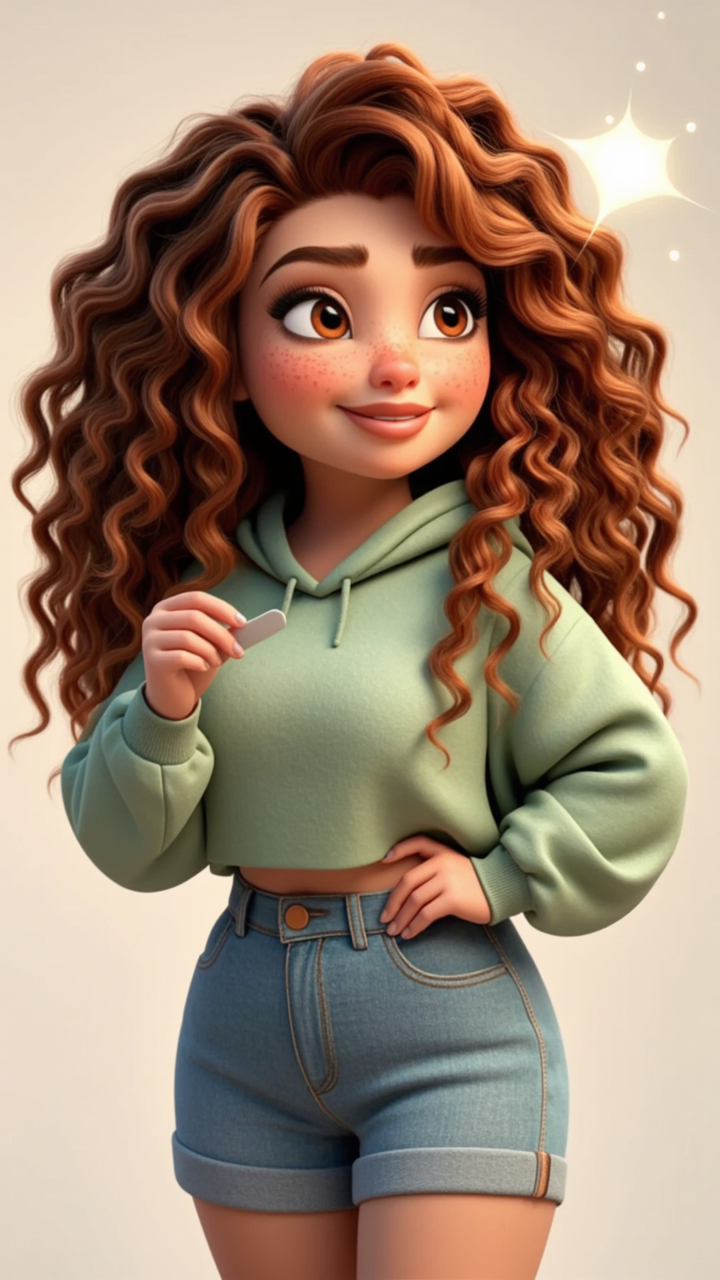 Kling AI work 314221673610967 - caramel highlights curly hair AI image
