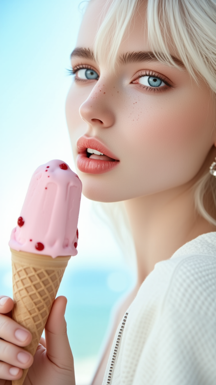 ice cream girl - ice ai generator AI image