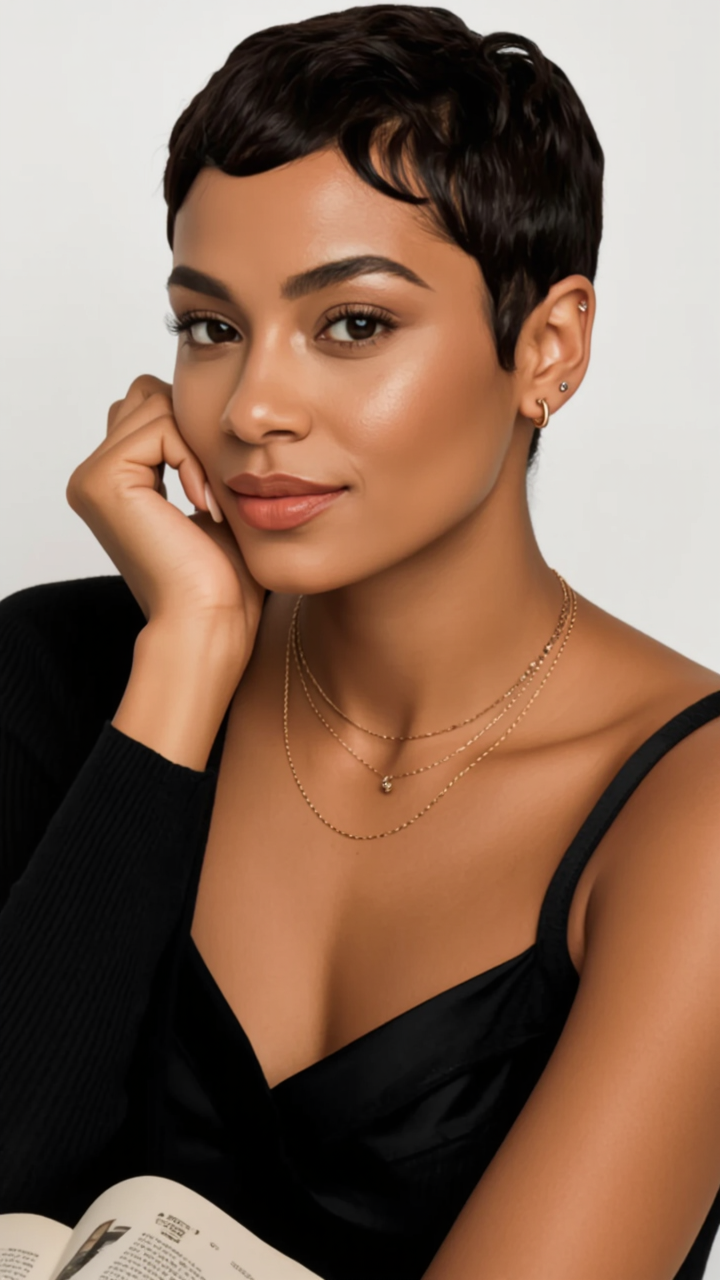 Kling AI work 317696903611327 - tapered pixie cut AI image