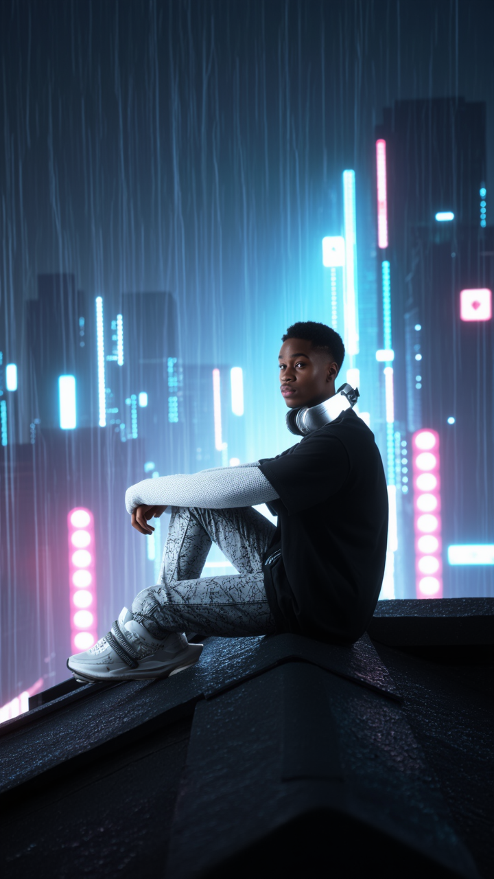 Kling AI work 298466053610127 - cyberpunk art style AI image