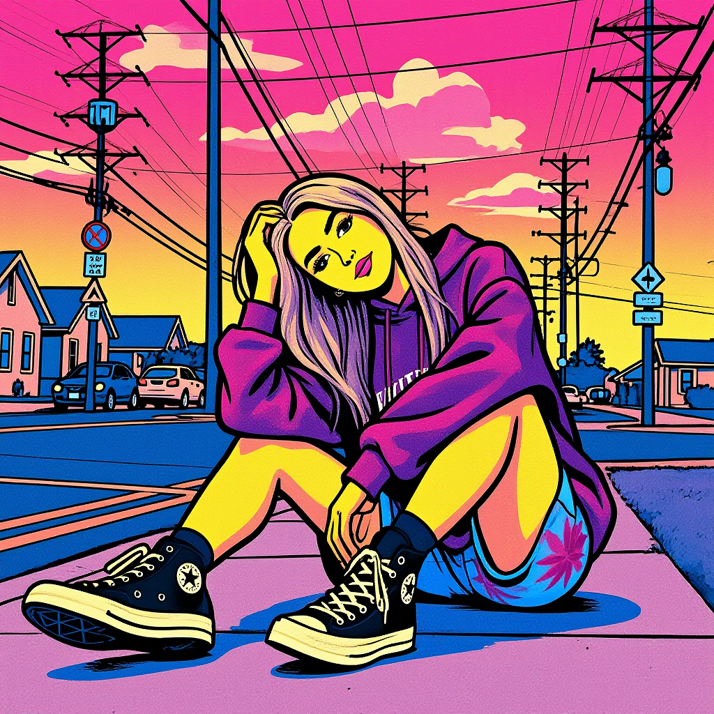 Kling AI work 308310729533191 - vaporwave background AI image