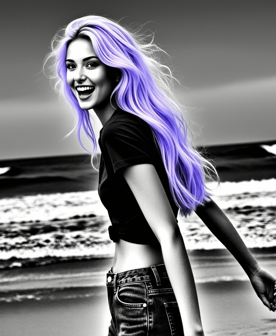 Kling AI work 311893155612119 - lavender grey hair color AI image