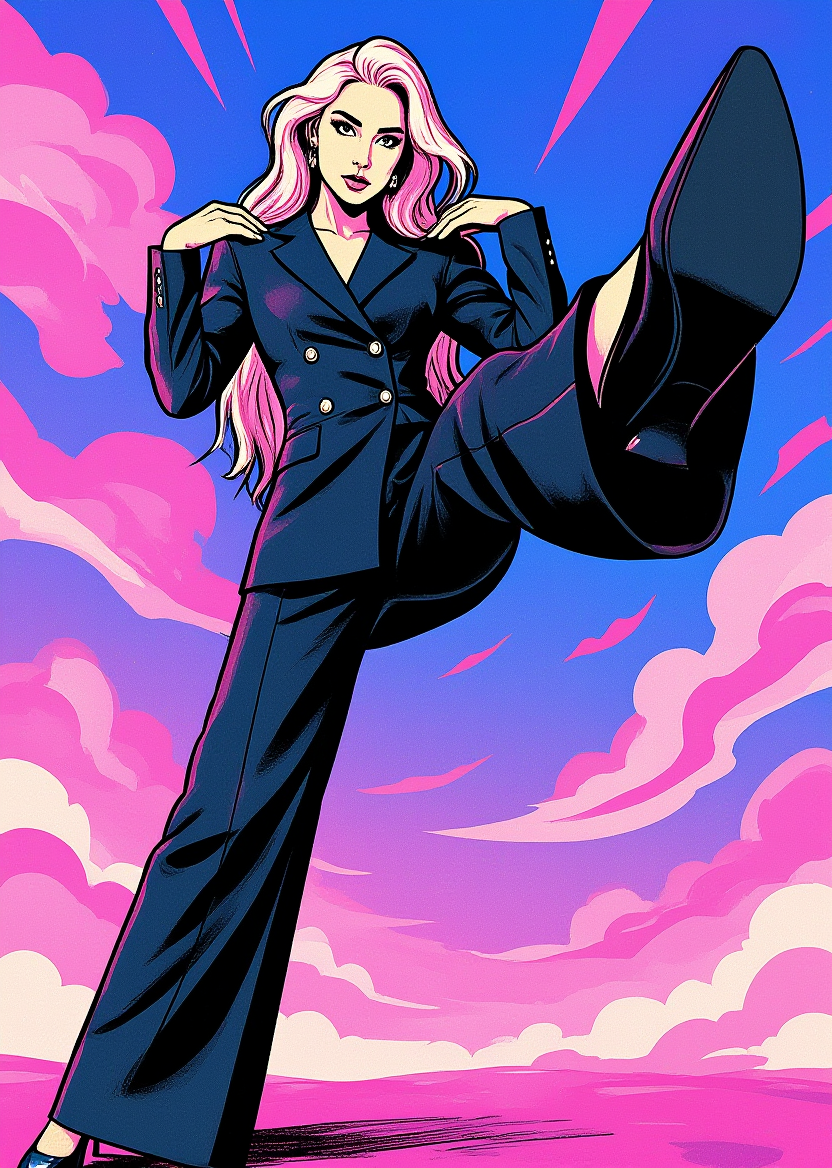 Kling AI work 308310793618585 - vaporwave background AI image