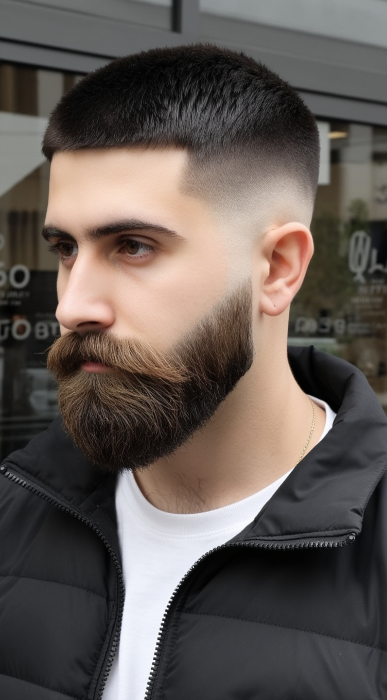 Kling AI work 312836327663733 - crew cut mid fade AI image