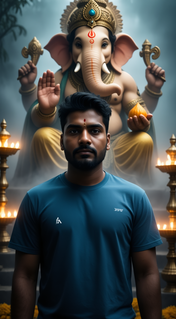 Cinematic devotional scene, Lord - background scene AI image