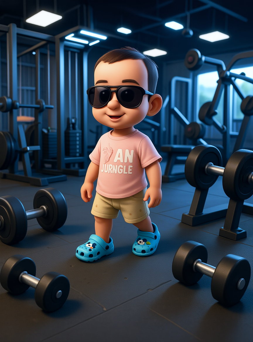Kling AI work 308818822667073 - gym scene AI image