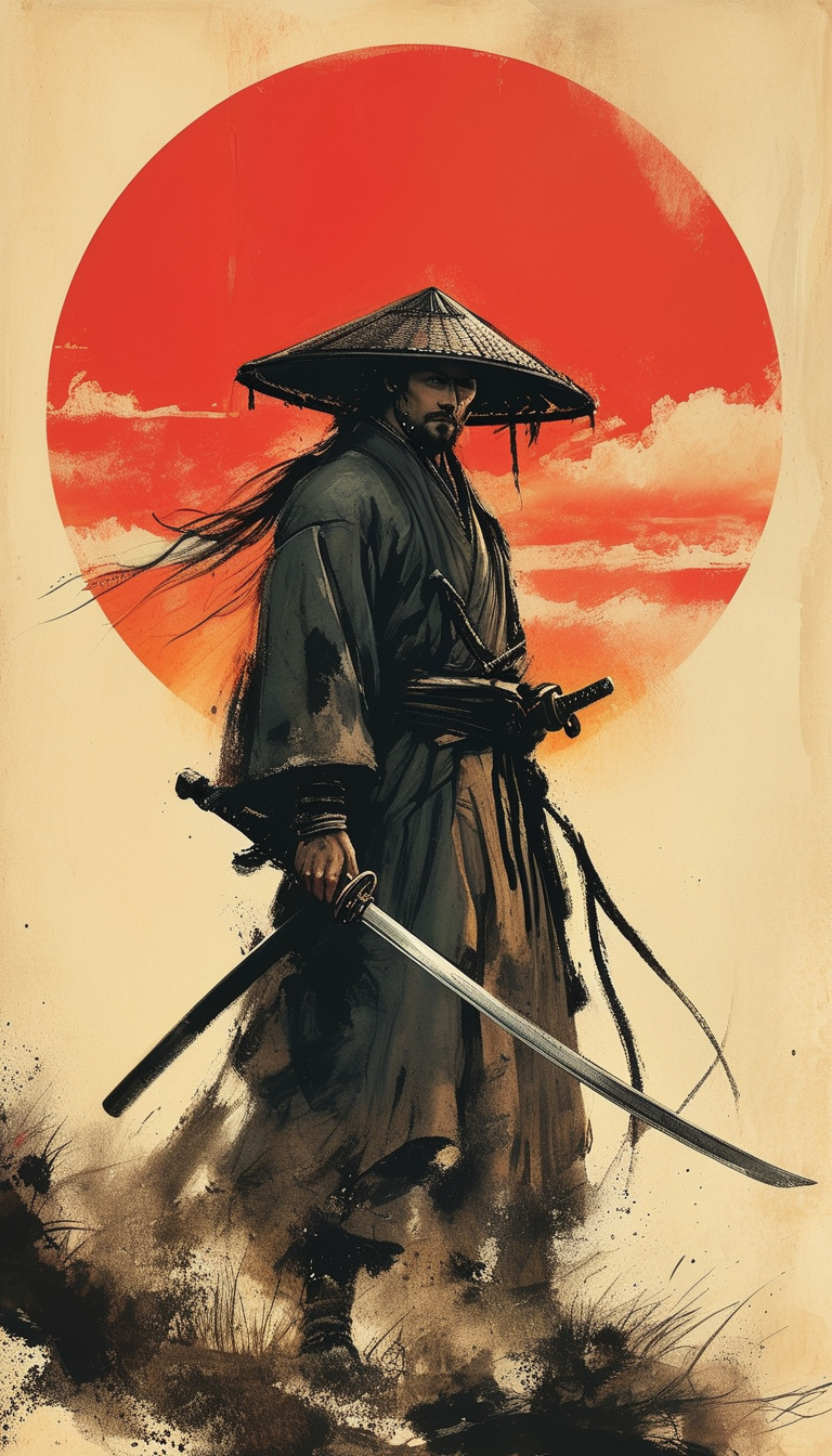 Samurai fighter - samurai style AI image