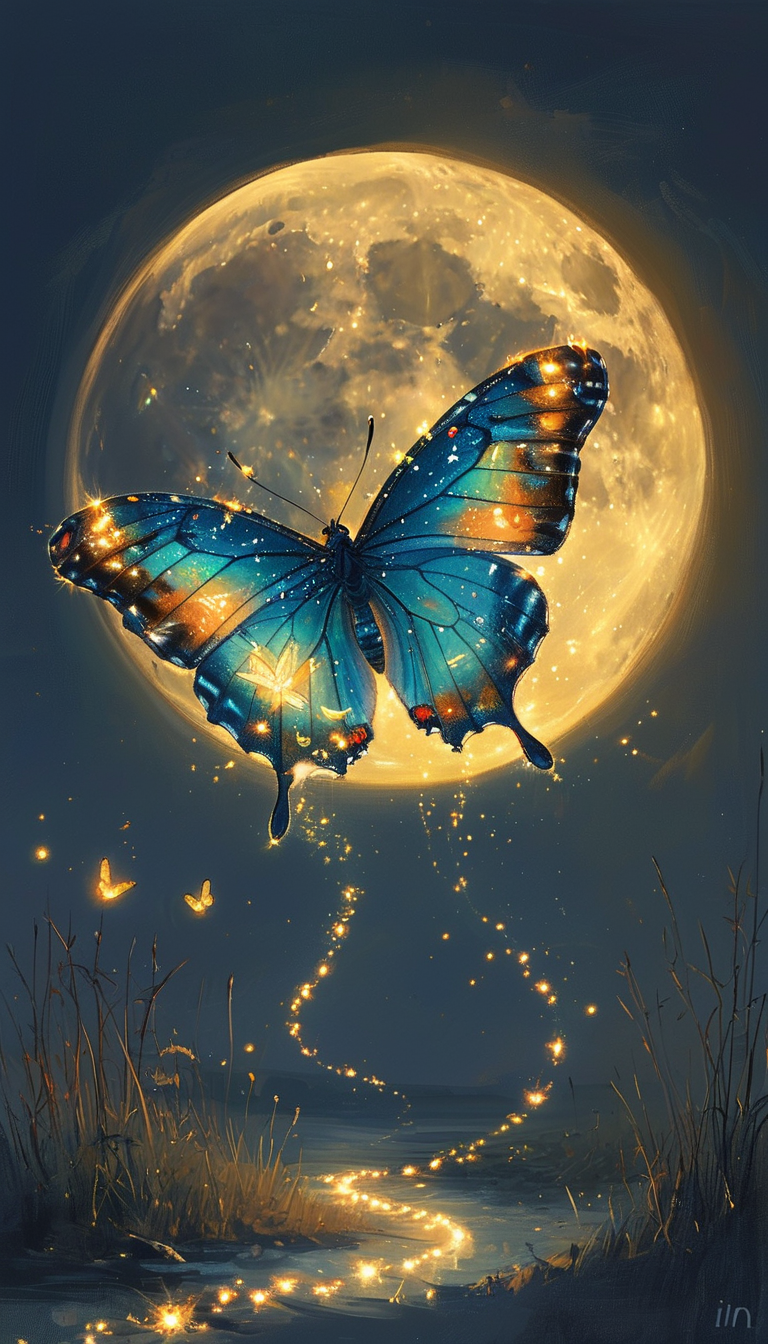 The Last Moon Butterfly. ✨💖 - butterfly ai wallpaper AI image
