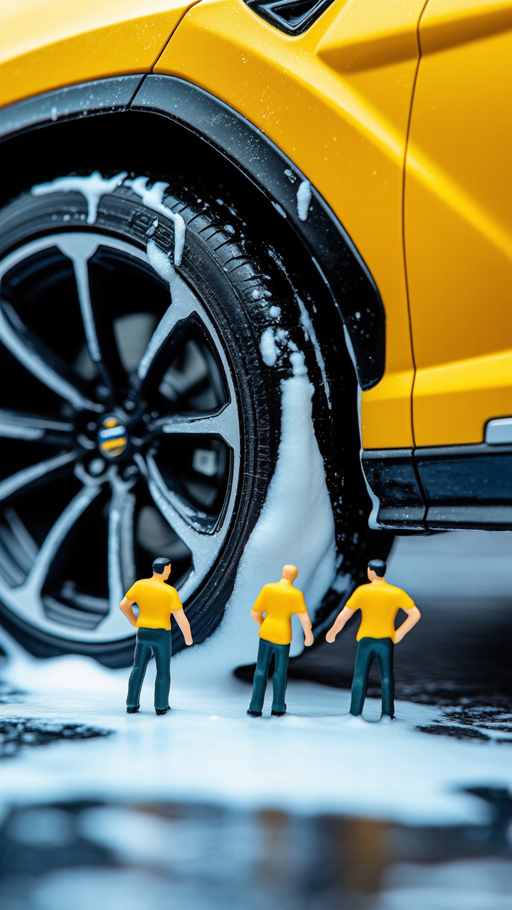 Car wash miniature adult humans - youtuber sira angle adult videos AI image