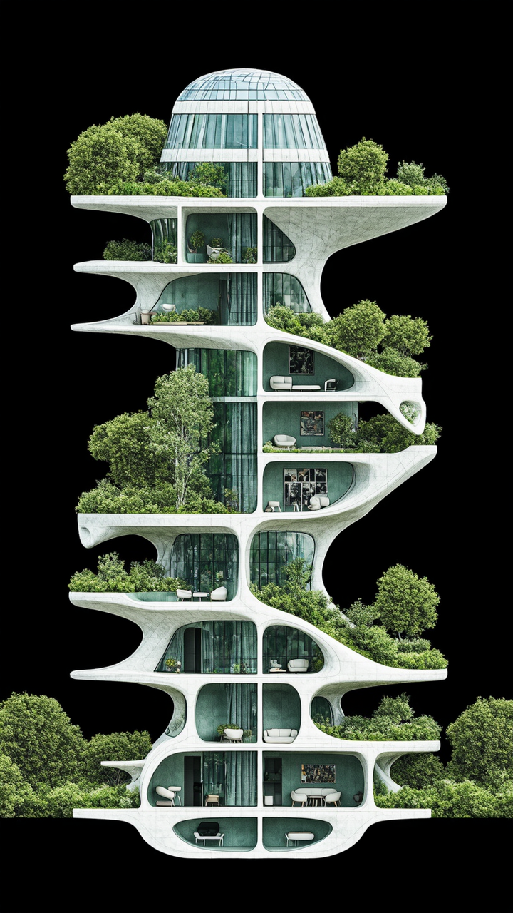 Architectural section - architectural visualisation AI image