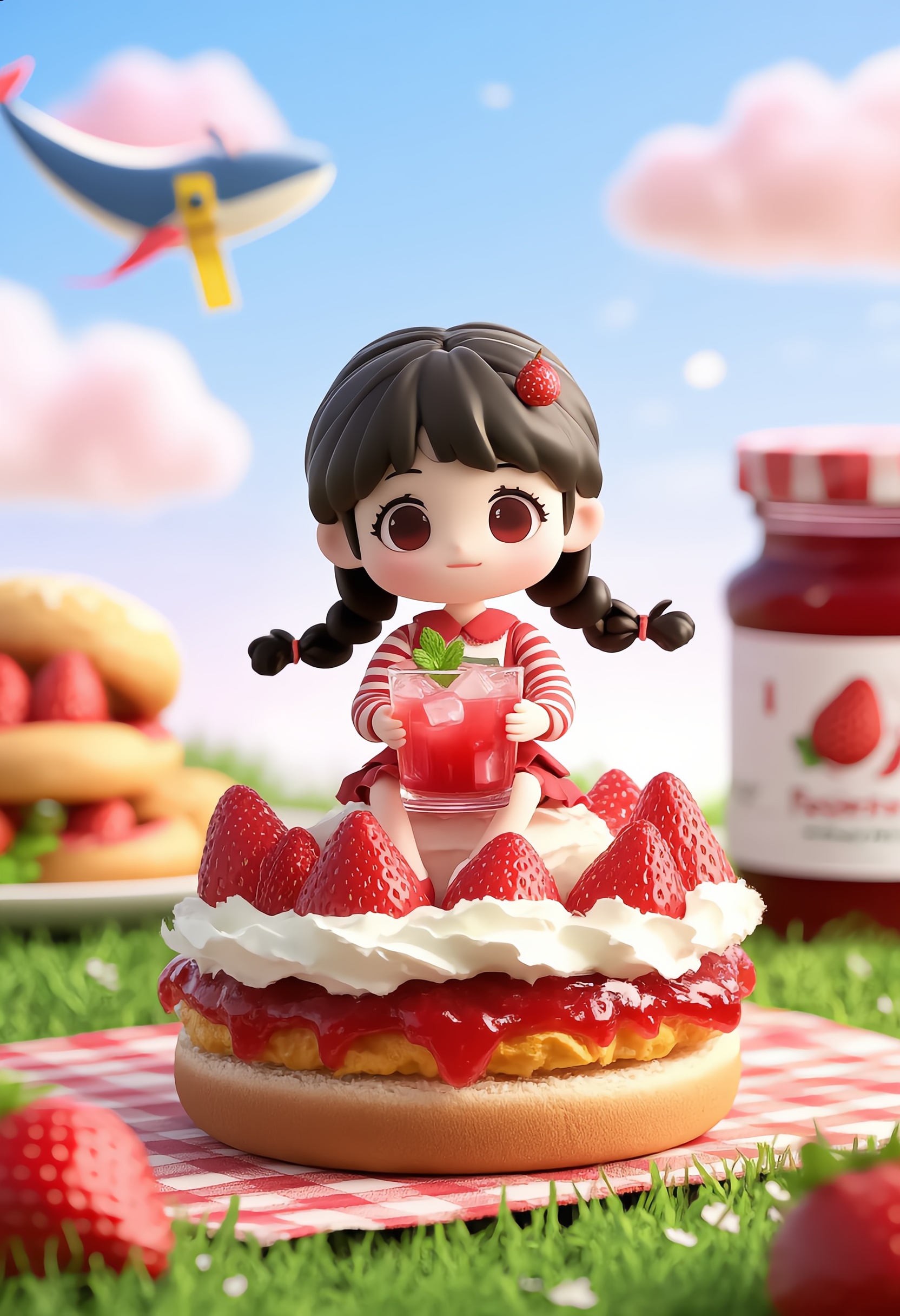 Kling AI work 283401964526683 - strawberry brunette hair AI image