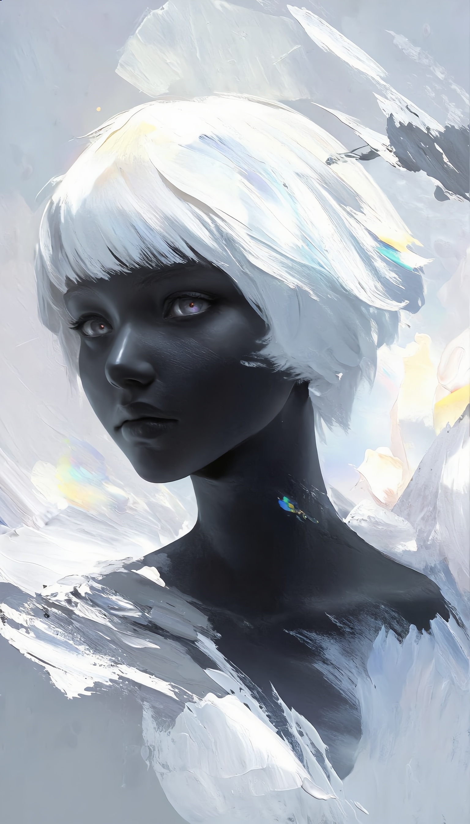 Kling AI work 286071901663764 - flat render vs render color skin digital painting AI image