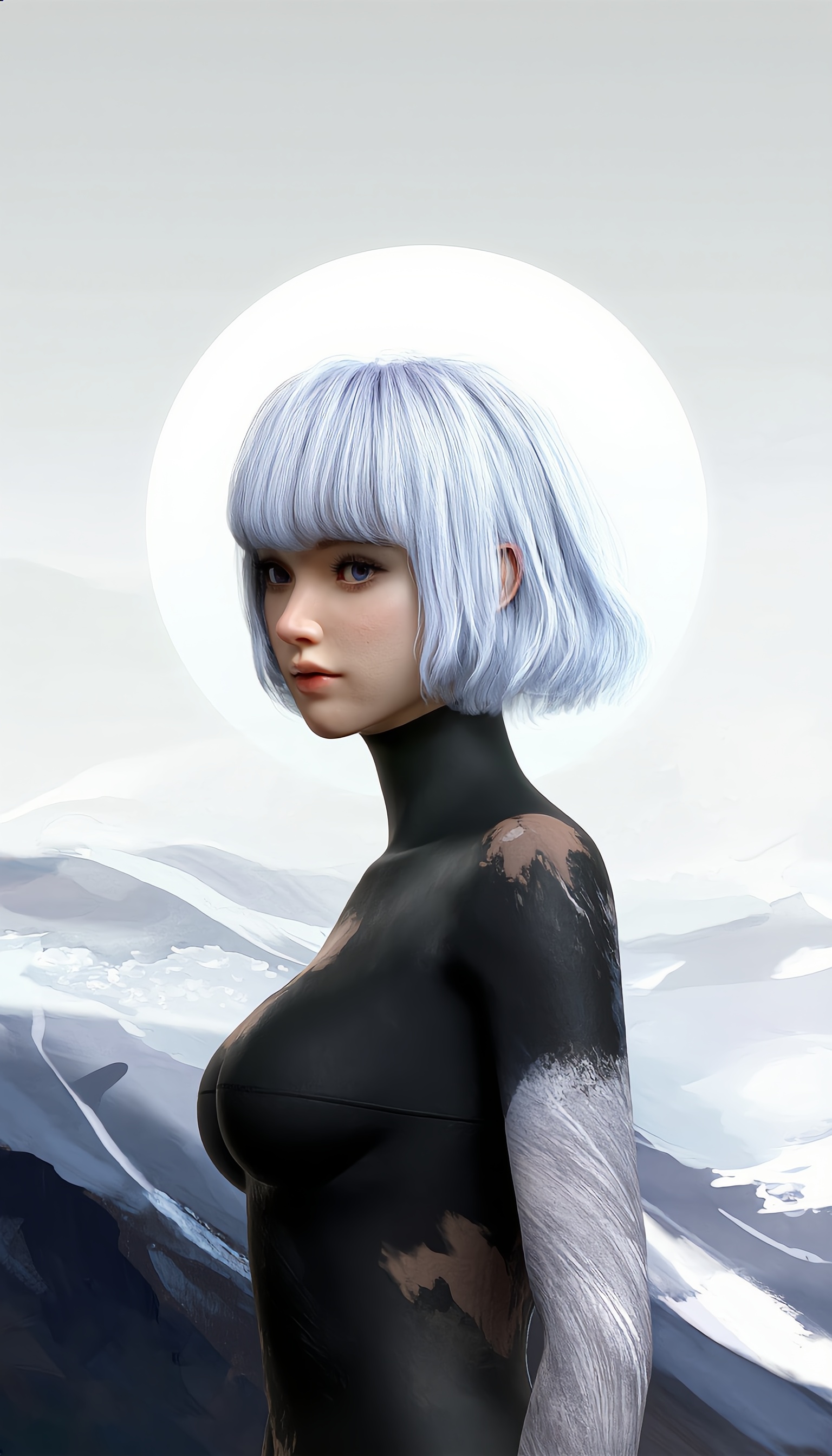 Kling AI work 286071915507239 - flat render vs render color skin digital painting AI image