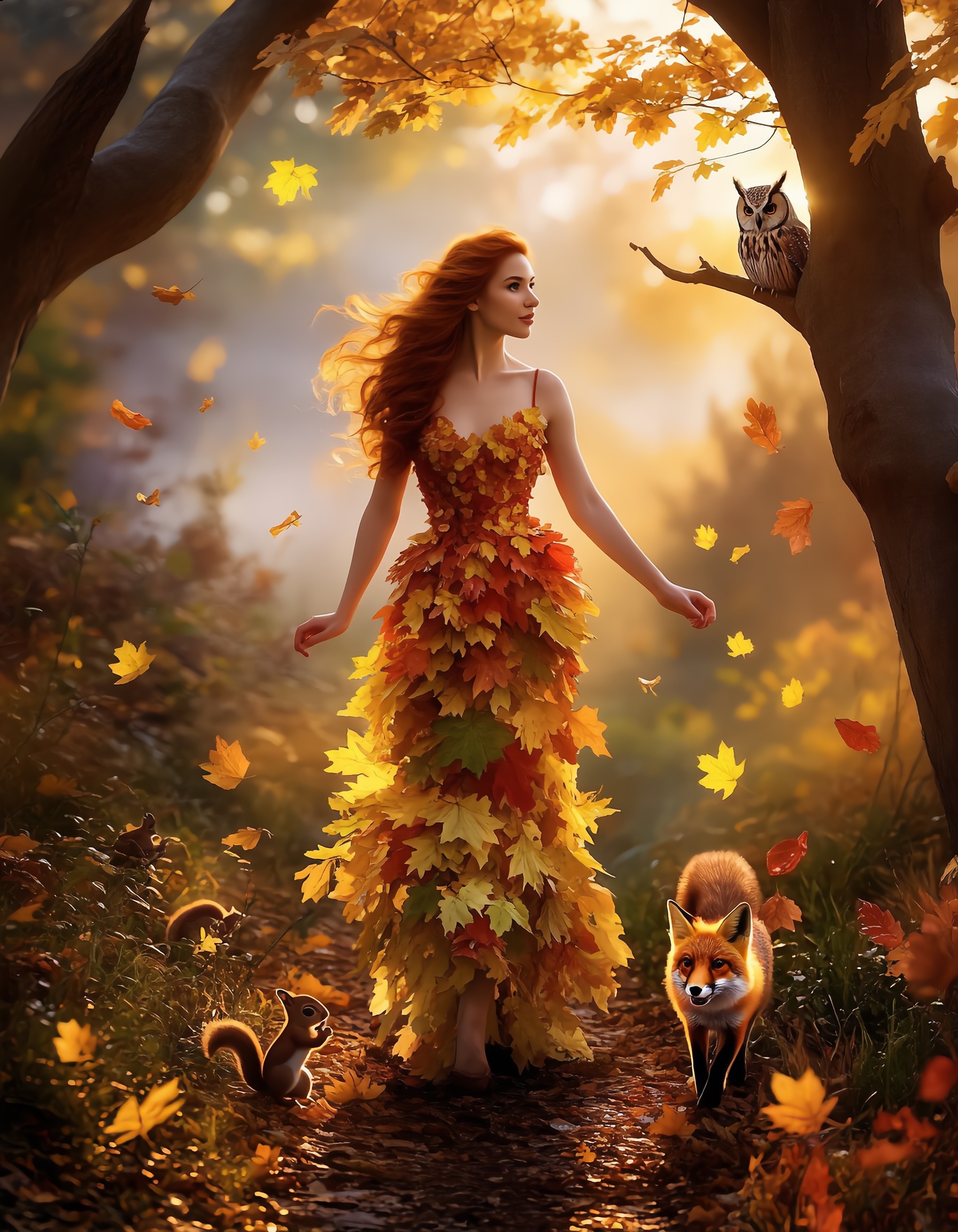 Her name is Autumn - dark autumn hair color AI image